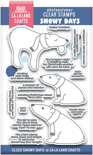 La La Land Crafts Snowy Days Polar Bear Clear Stamp Set
