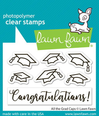 Lawn Fawn All The Grad Caps Stamp Set