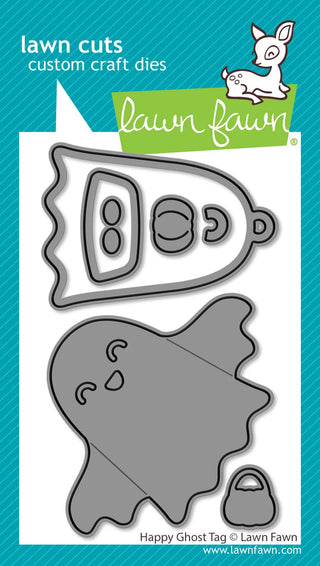 Lawn Fawn Happy Ghost Tag Die with Pumpkin candy bucket