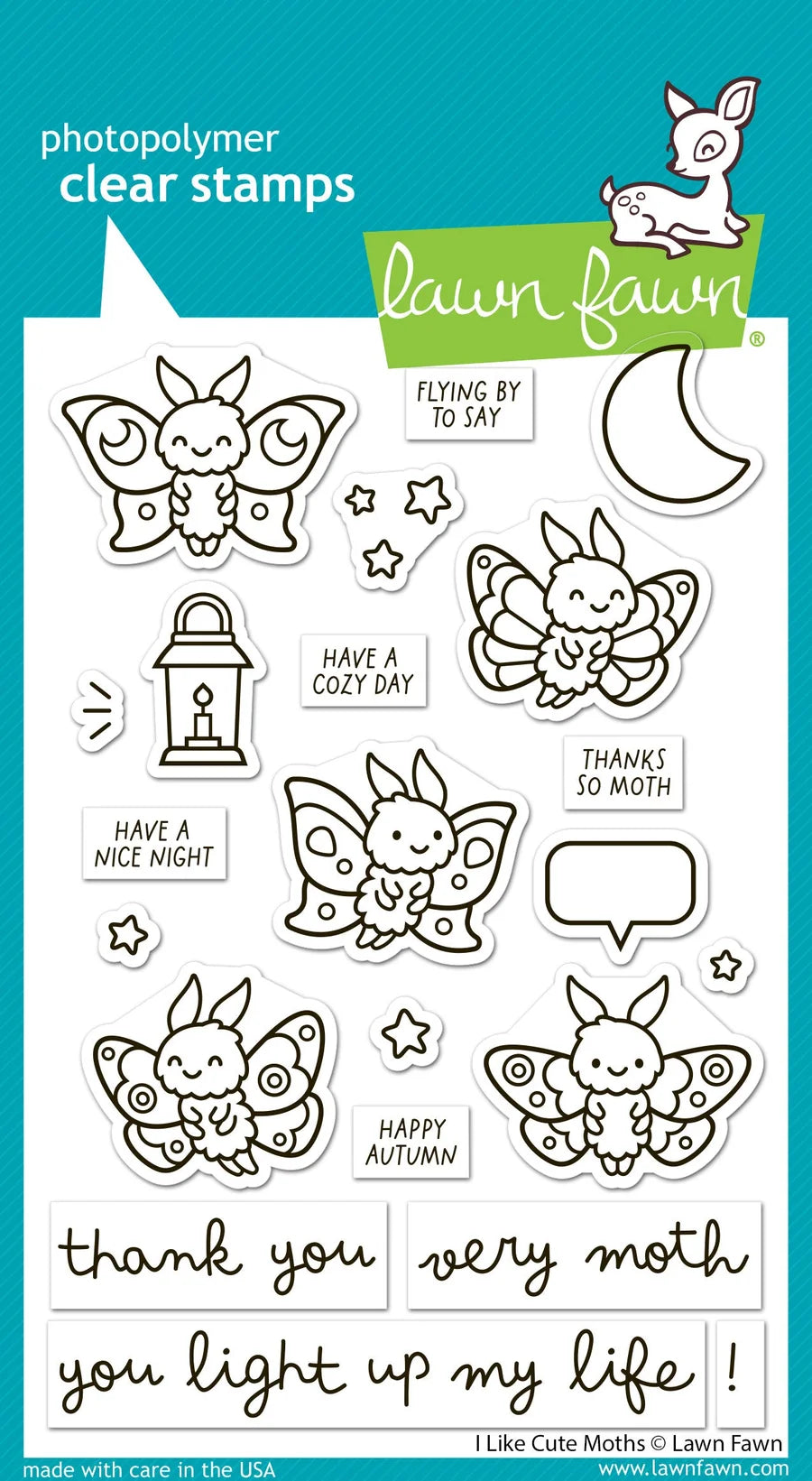 I Like Cute Moths Stamps
