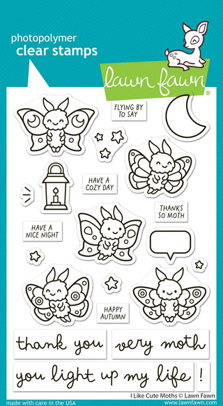 Lawn Fawn I Like Cute Moths Stamp Set