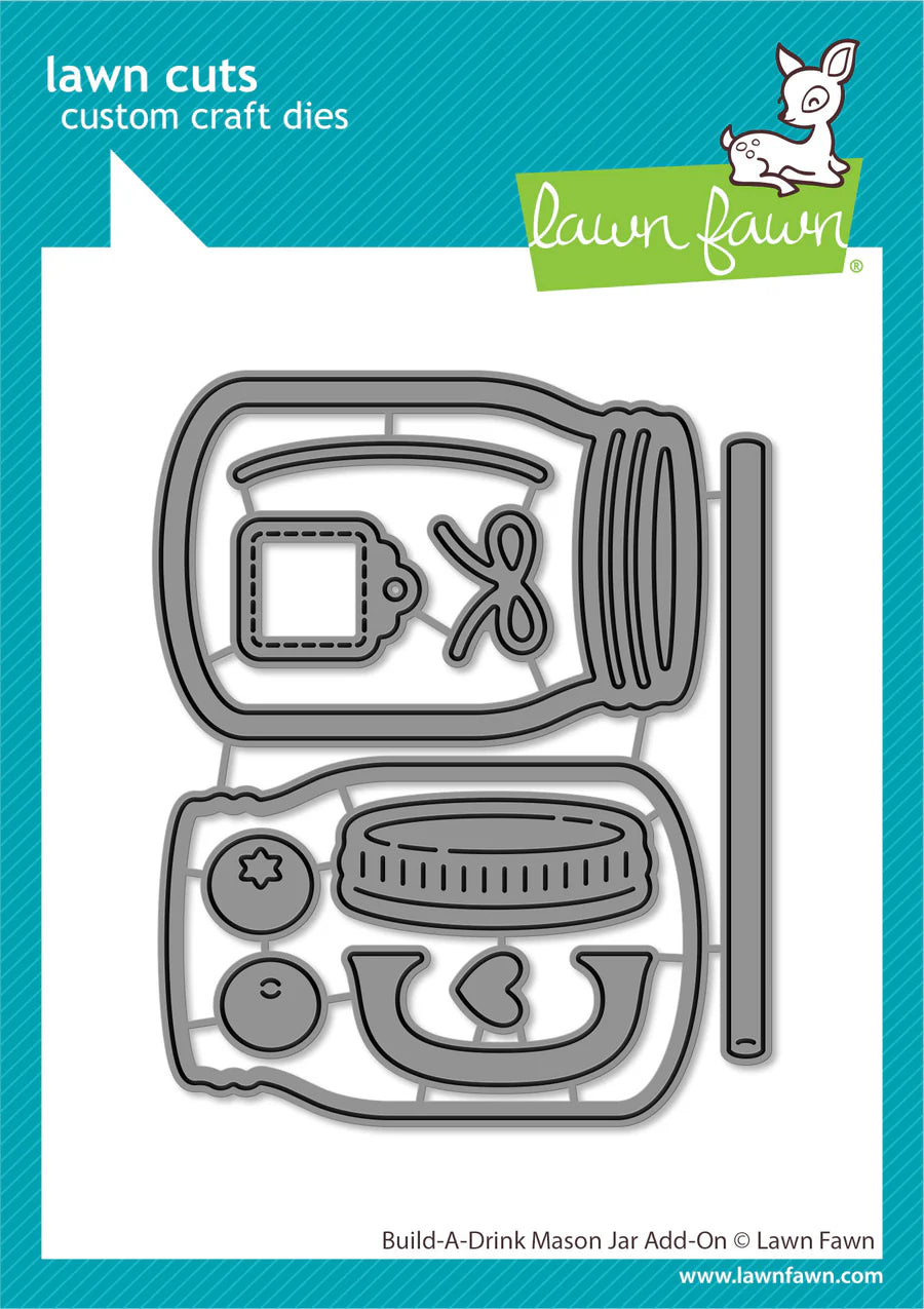Lawn Fawn LF3378 Build A Drink Mason Jar AddOn Dies