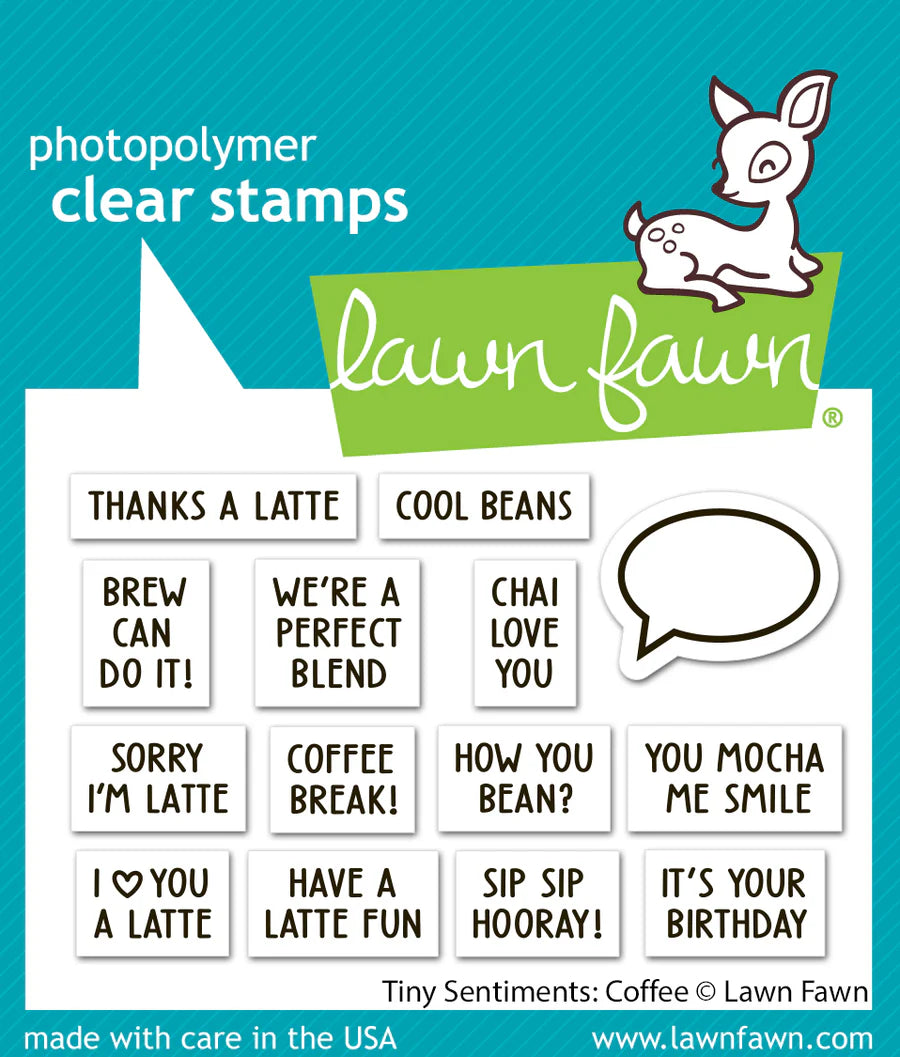 Lawn Fawn LF3498_Tiny Sentiments Coffee Stamp Set for Card Making