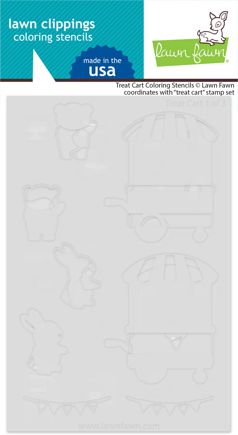 Lawn Fawn LF3542_Treat Cart Coloring Stencils for Card Making