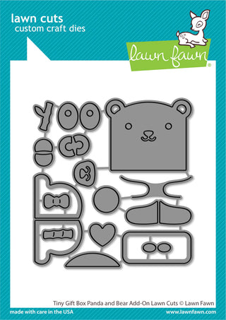 Lawn Fawn Tiny Gift Box Panda and Bear Add on Dies