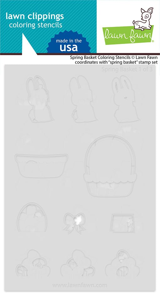 Lawn Fawn LF3660 Spring Basket Coloring Stencils for Easter Card Making