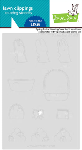 Spring Basket Coloring Stencils