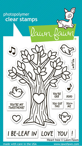 Lawn Fawn LF3671 Heart Tree Stamp Set for Card Making