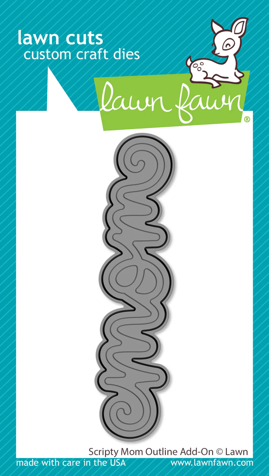 Lawn Fawn LF3691 Scripty Mom Outline Add On Word Die for Card Making
