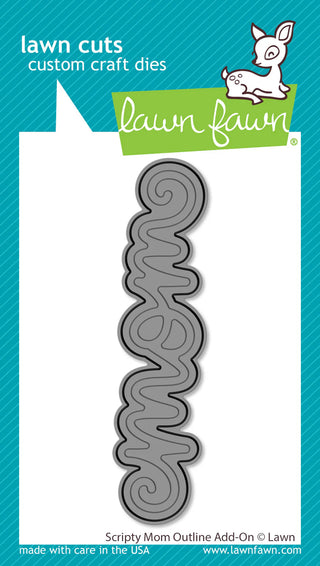 Lawn Fawn LF3691 Scripty Mom Outline Add On Word Die for Card Making