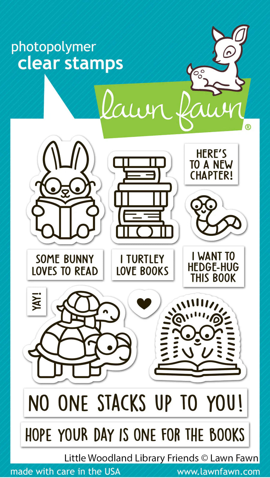 Lawn Fawn LF3713 Little Woodland Library Friends Stamp Set