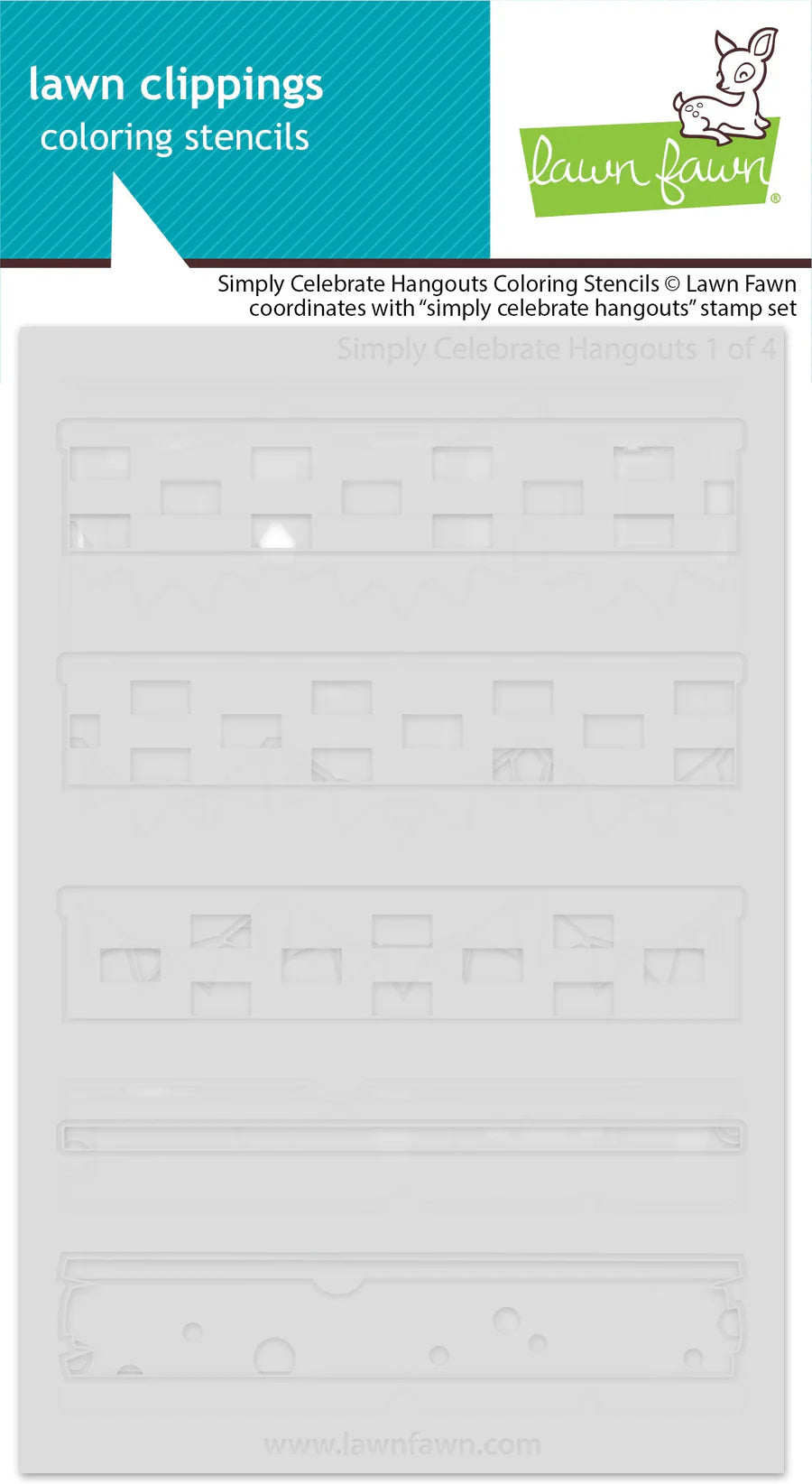 Lawn Fawn LF3721 Simply Celebrate Hangouts Coloring Stencils
