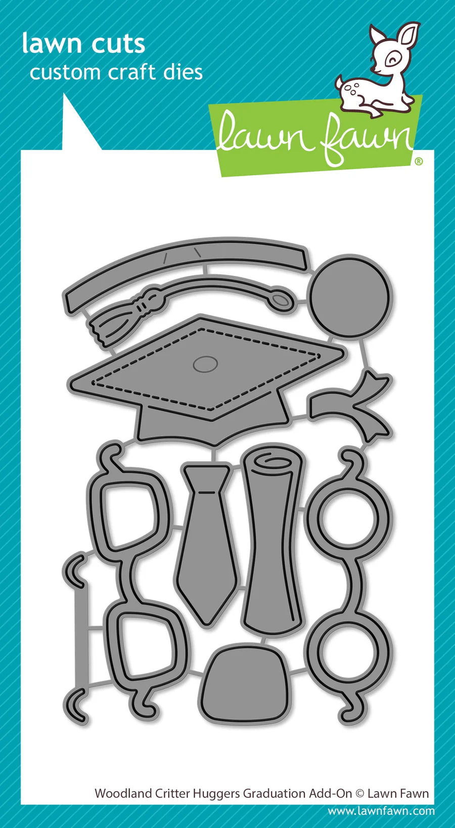 Lawn Fawn LF3728_Woodland Critter Huggers Graduation Add On Die Set for Graduation Cards, Scrapbook Layouts and Paper Crafting