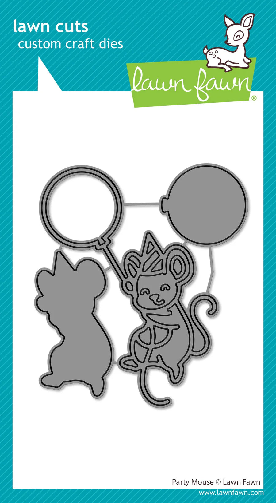 Lawn Fawn LF3732_Party Mouse with Balloon Paper Piecing Die Set