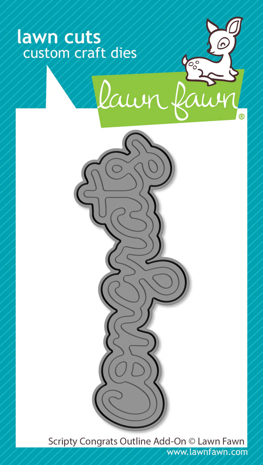 Lawn Fawn LF3736 Scripty Congrats Outline AddOn Word Die