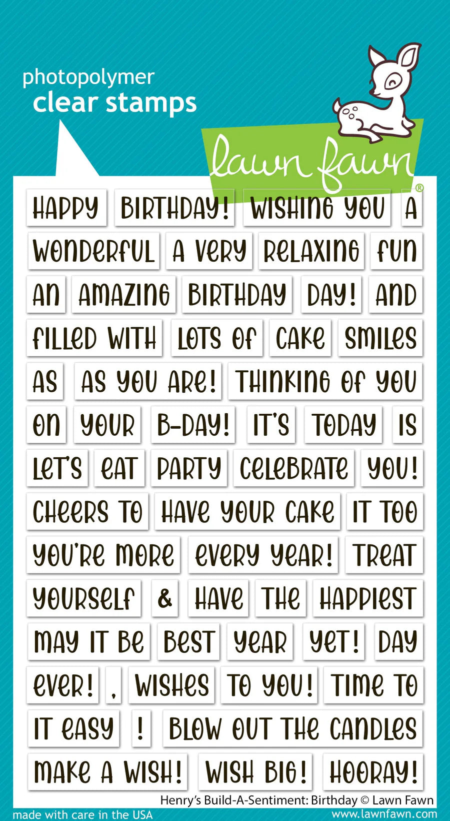 Henry's Build-a-Sentiment: Birthday Stamp Set