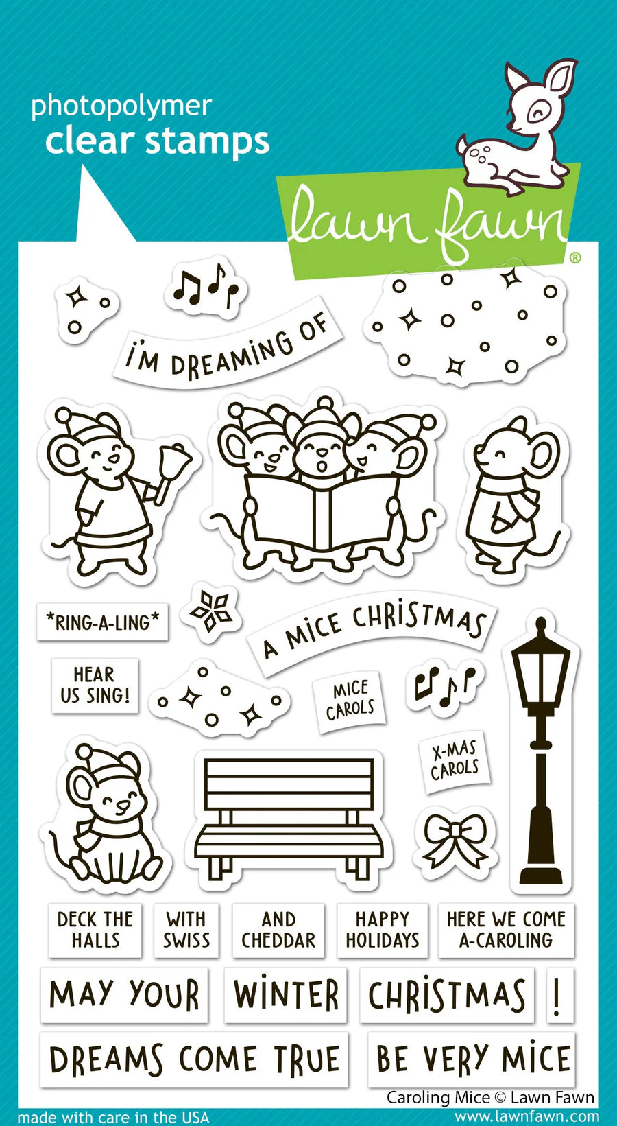 Lawn Fawn LF3893_Caroling Mice Stamp Set