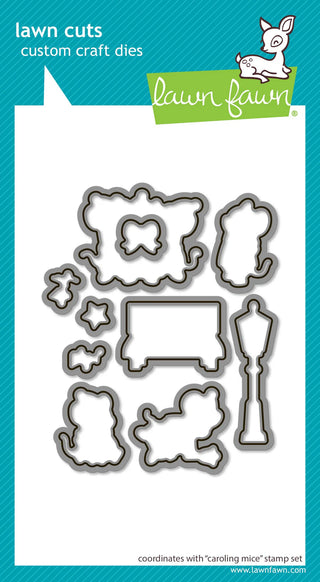 Lawn Fawn LF3894_Caroling Mice Lawn Cuts Die Cuts