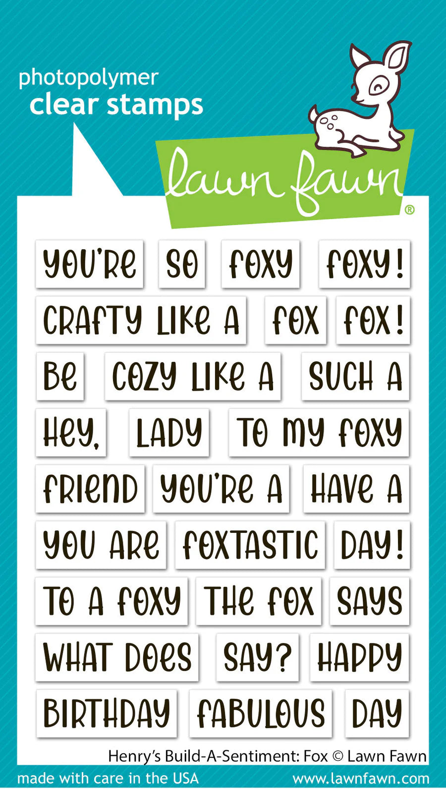 Lawn Fawn LF3910_Henrys Build A Sentiment Fox Stamp Set