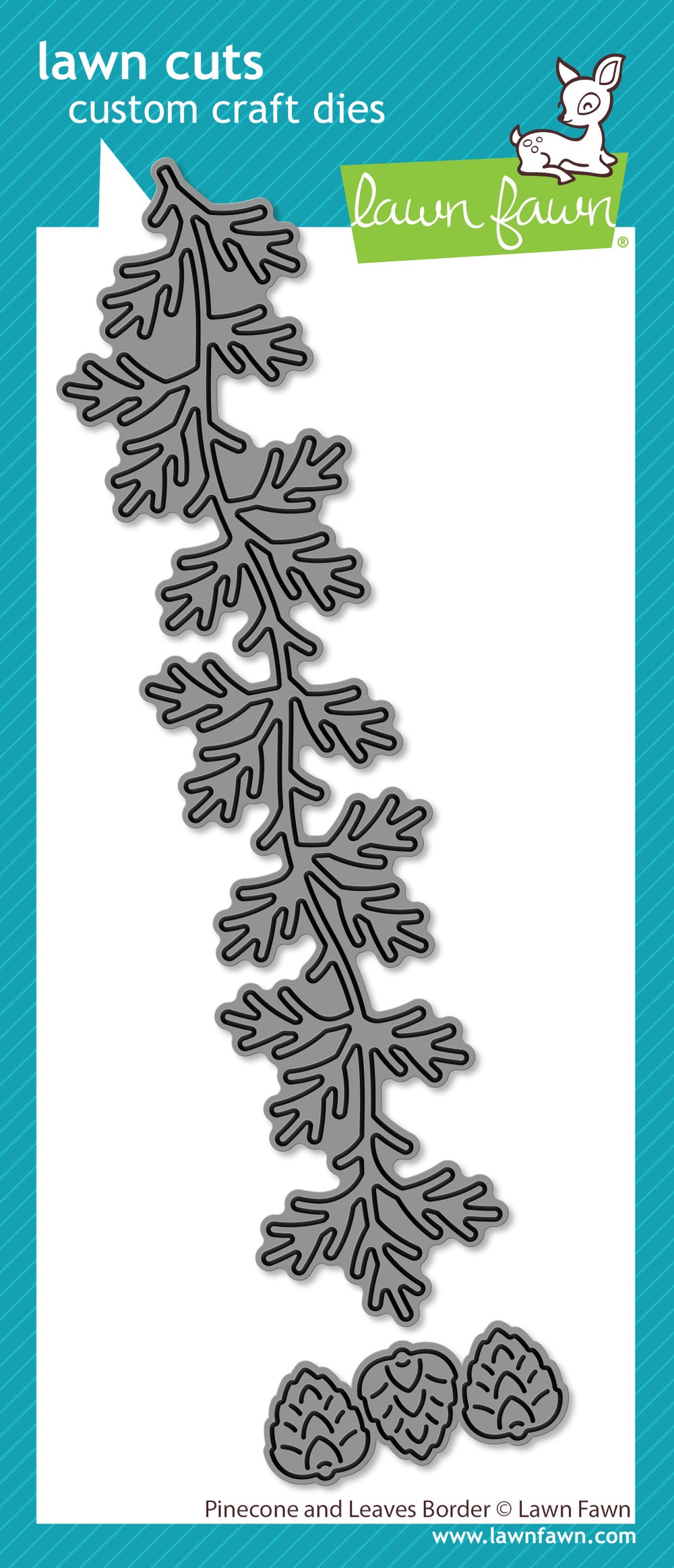 Pinecone and Leaves Border Die