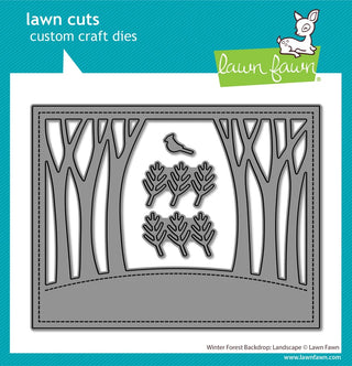 Lawn Fawn Winter Forest Backdrop Landscape Die