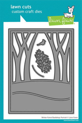 Lawn Fawn Winter Forest Backdrop Portrait Die