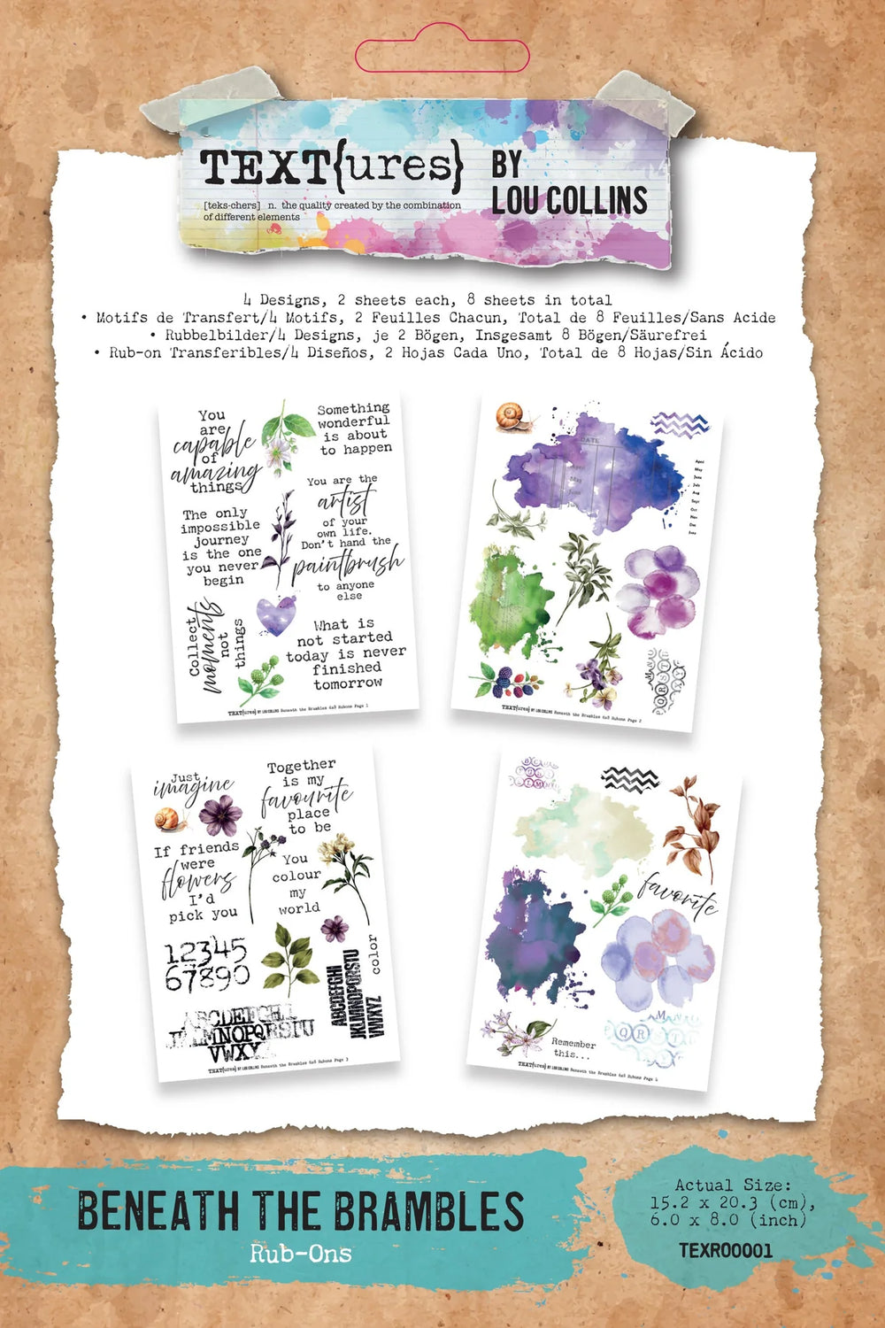TEXT{ures} Beneath the Brambles 6x8 Rub on Transfer Set