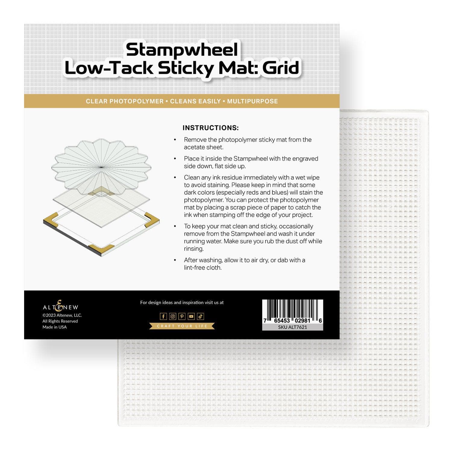 Stampwheel Low-Tack Sticky Mat: Grid