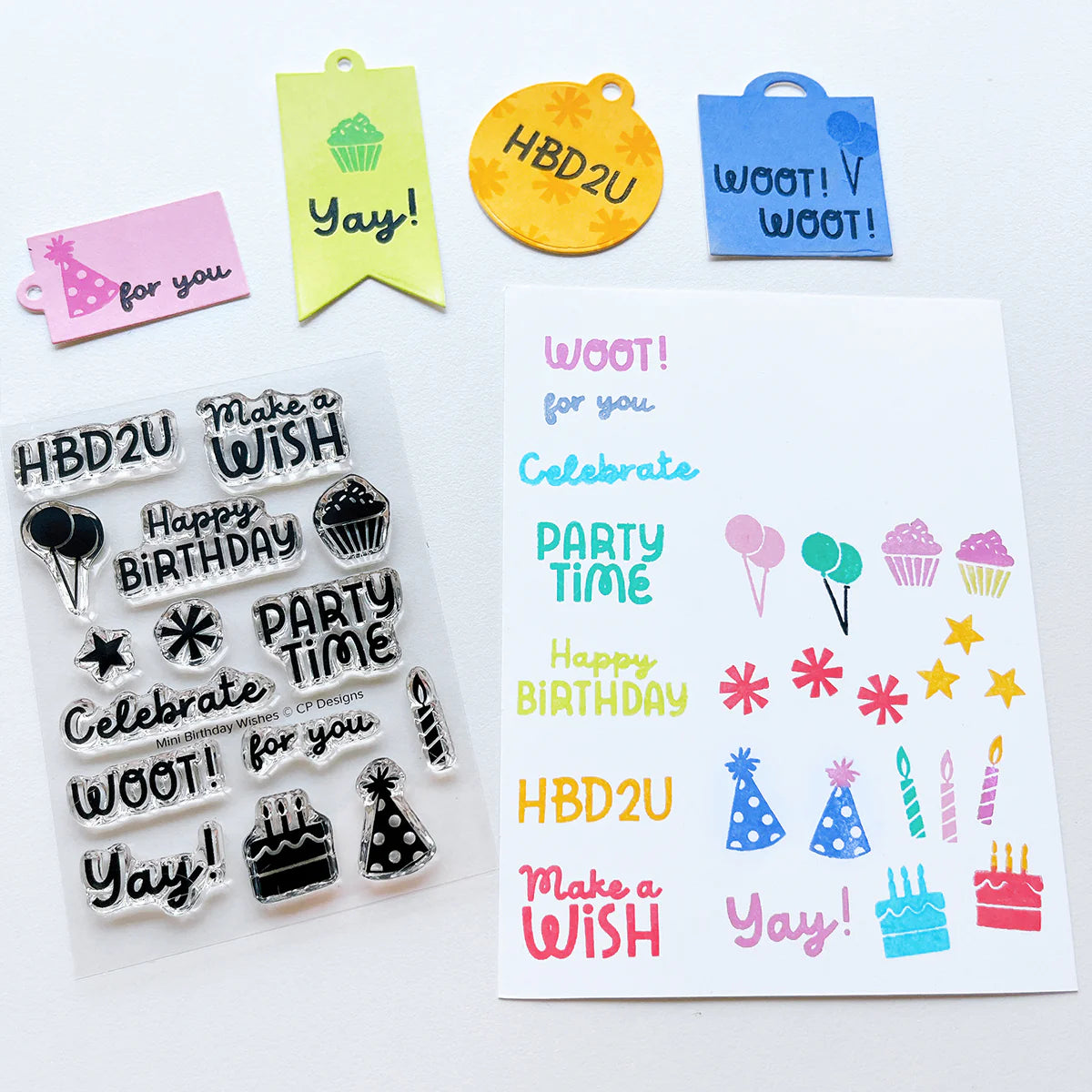 Mini Birthday Wishes Sentiments Stamp Set โ Starry Night Creations
