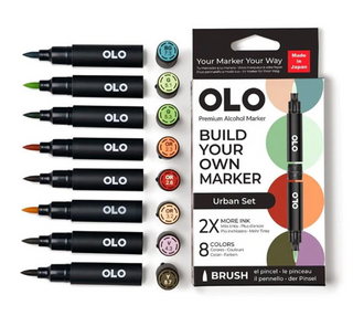 Olo 8 color Urban Brush Set