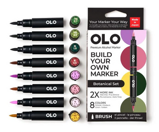 Olo Botanical Alcohol Marker Set with 8 colors