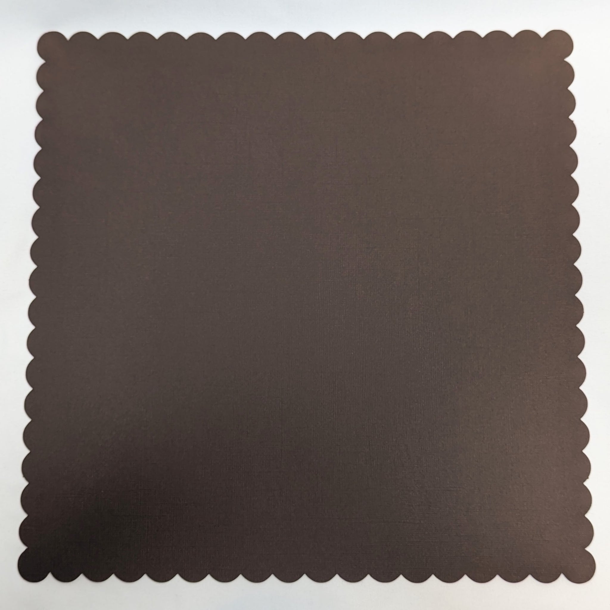 Dark Brown 12x12 Cardstock with a Scalloped Edge