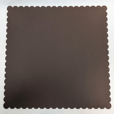 Dark Brown 12x12 Cardstock with a Scalloped Edge