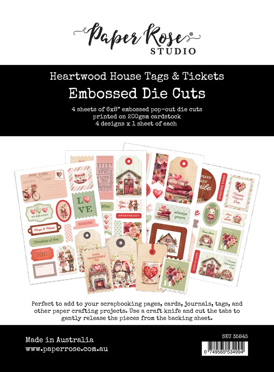 Heartwood House 6x8 Tags & Tickets Embossed Die Cuts
