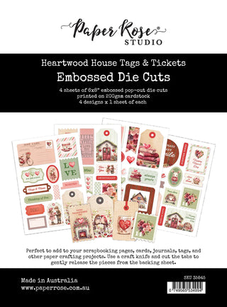 Paper Rose Studio Heartwood House Tags Tickets Die Cuts for Scrapbooking and Card Making