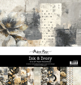 Paper Rose Studio Ink & Ivory 12x12 Paper Collection