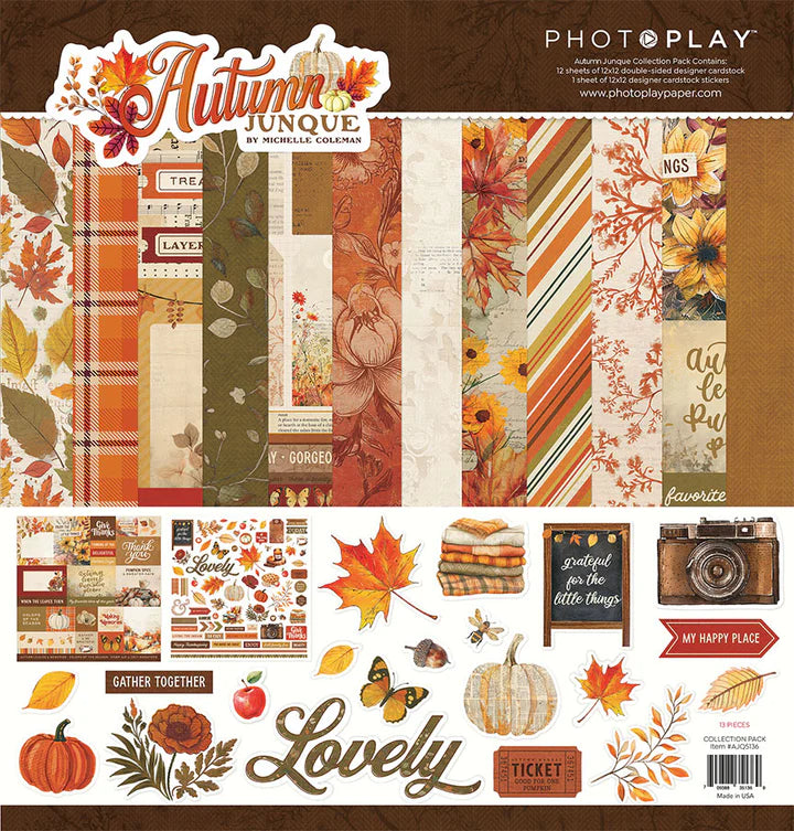 PhotoPlay Autumn Junque 12x12 Collection Pack for Scrapbooking