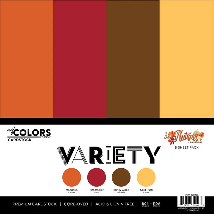 PhotoPlay Autumn Junque 12x12 My Colors Cardstock Variety Pack