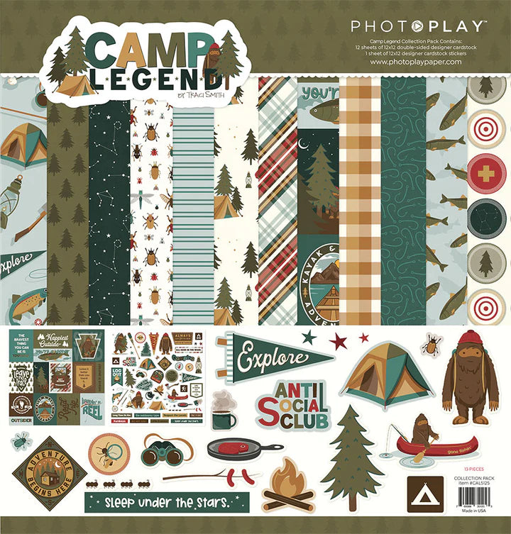 PhotoPlay Camping Legend 12x12 Paper Collection Pack