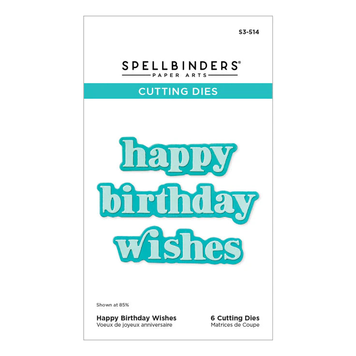 Happy Birthday Wishes Etched Dies