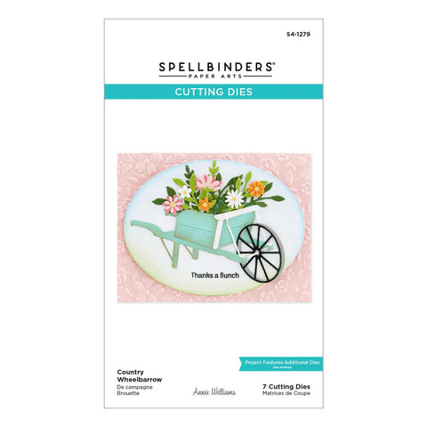 COUNTRY WHEELBARROW ETCHED DIES FROM THE COUNTRY ROAD COLLECTION BY ANNIE WILLIAMS