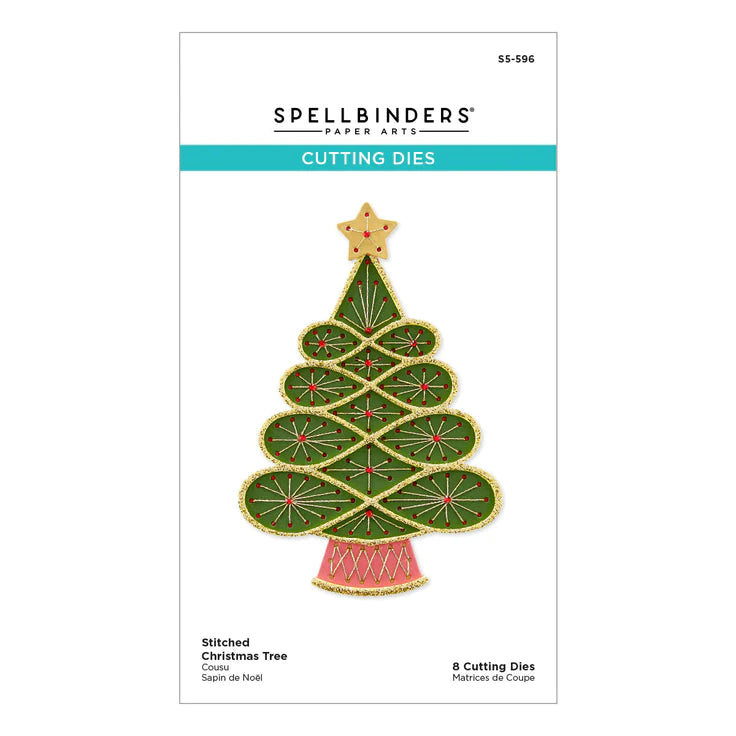 Stitched Christmas Tree Etched Dies