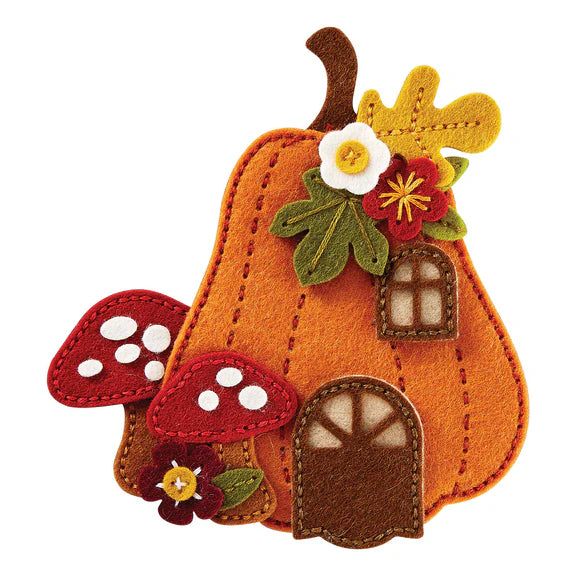 Felt Pumpkin Lane House Etched Dies