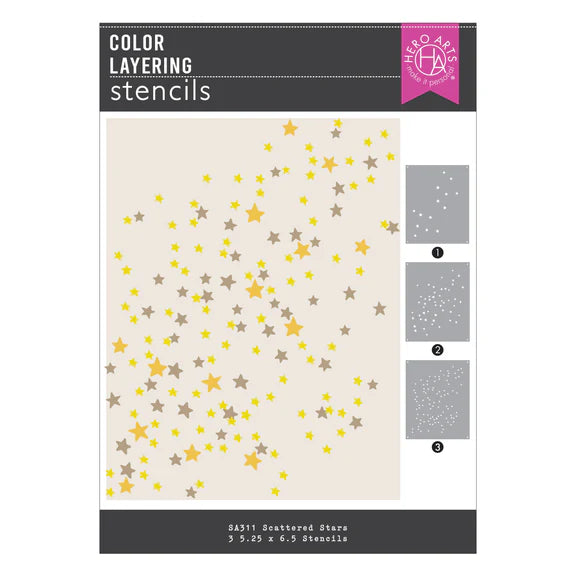 Scattered Stars Color Layering Stencils