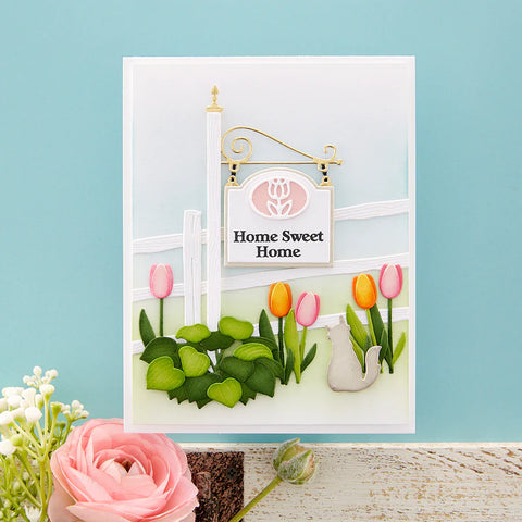 WELCOME SIGN & SENTIMENTS CLEAR STAMP & DIE SET FROM THE COUNTRY ROAD COLLECTION CLEAR STAMPS BY ANNIE WILLIAMS