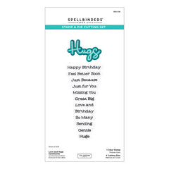 Love and Hugs Sentiments Stamp and Die Set by Lisa Horton