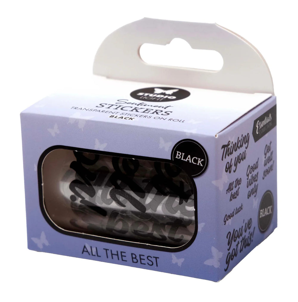 All the Best Essentials Clear Stickers, Black - 5 meters