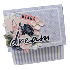 Indigo Bloom Square Flip Folio Album Kit with Bonus 2-Page Scrapbook Layout
