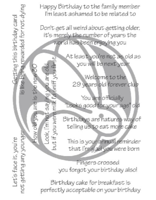 Sassy Birthday 4x6 Stamp Set