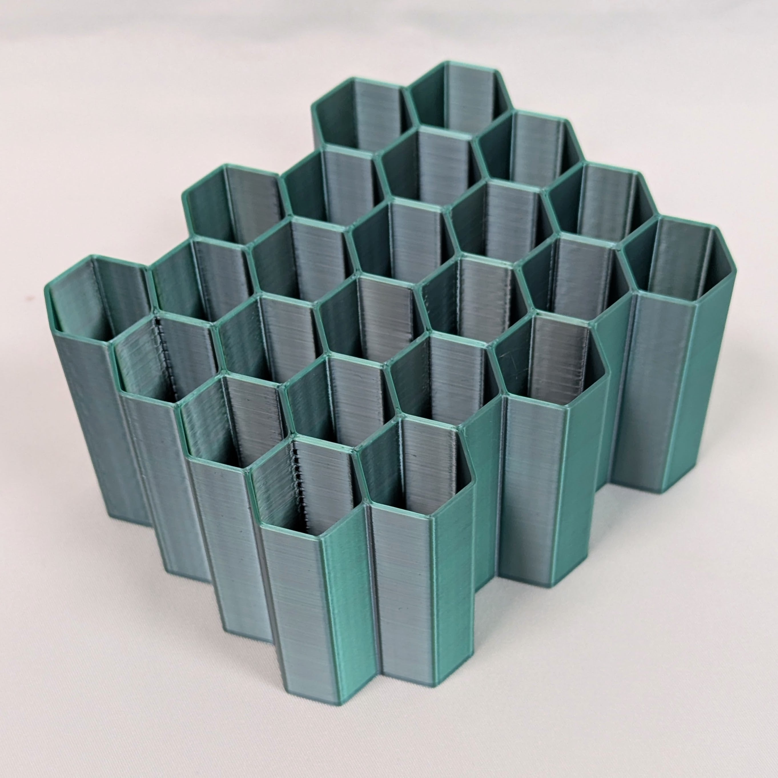Silk Grey Green Hexagon Craft Tool Holder Organizer